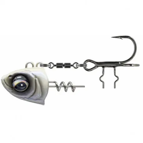 Montage SAVAGE GEAR Monster vertical heads n°1/0 80gr Pearl white Achetez Aujourd’hui