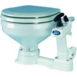 WC marin à cuvette porcelaine et abattant bois Populaire