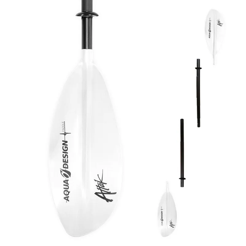 Achat Immédiat PAGAIE KAYAK ATTACK BLANC 4 PARTIES 220 CM AQUADESIGN