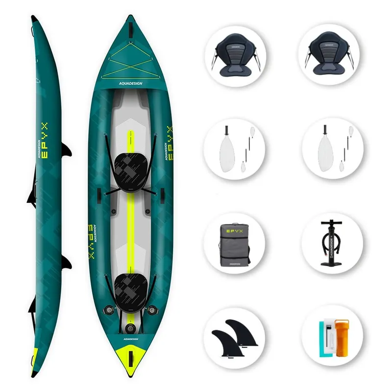 Certifié Pack kayak gonflable EPYX 380 2 places AQUADESIGN