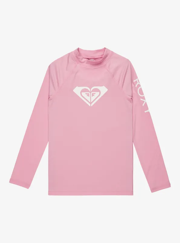 Tee-shirt LYCRA anti-UV UPF 50 manches longues fille 6 à 16 ans WHOLE HEARTED rose ROXY Solde