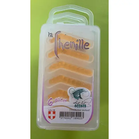 Chenilles SUD EST APPÂTS Orange Transparent (6 pièces) Usine Directe