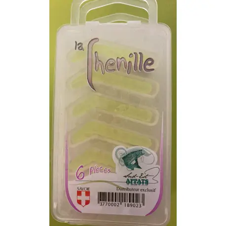 Chenilles SUD EST APPÂTS Jaune Transparent (6 pièces) Offre Limitée