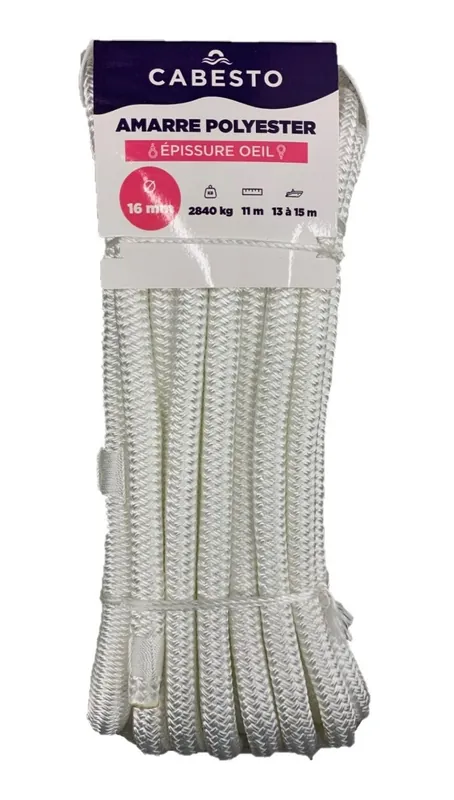Vente Directe AMARRE SOUPLE AVEC OEILLET POUR BORNE D&rsquo;AMARRAGE BLANC – CABESTO
