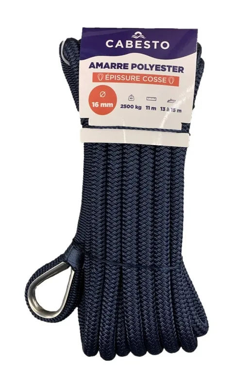 AMARRAGE SOUPLE AVEC ÉPISSURE ET COSSE INOX RENFORCÉE BLEU – CABESTO Super Prix