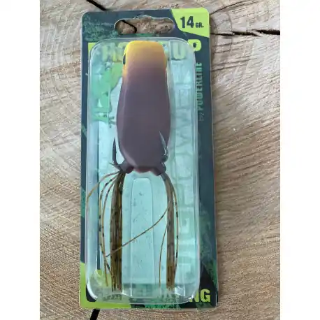 Vente Flash Leurre JIG POWER Frog pop 6cm Marron/Jaune