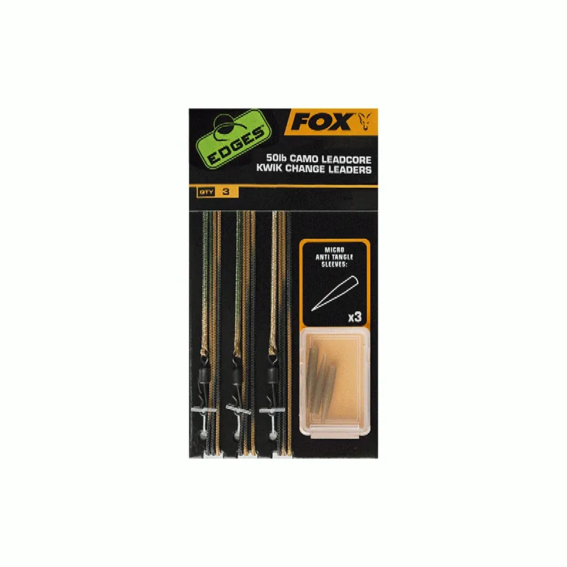 Commander Vite Fox Edges Leadcore Leaders with Kwik Change Kit