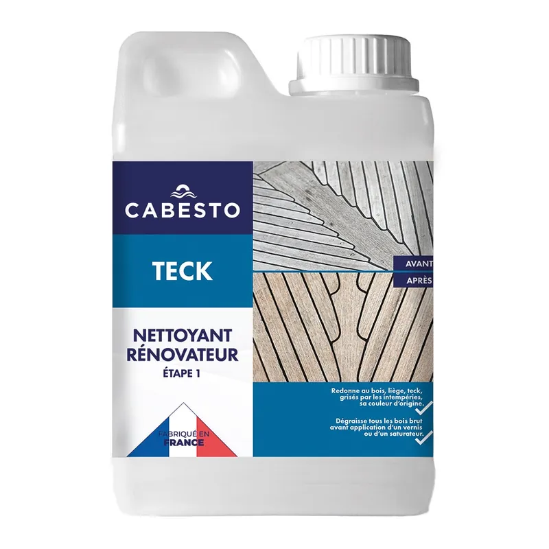 Etape 1 – Nettoyant rénovateur Teck Marque