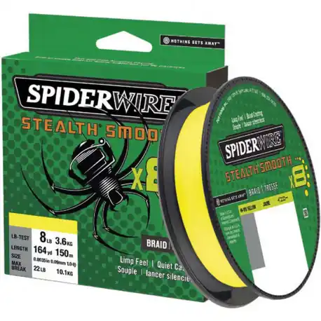 Tresse SPIDERWIRE X8 0.13mm 12.7kg 150m Hi vis yellow Satisfait Ou Remboursé
