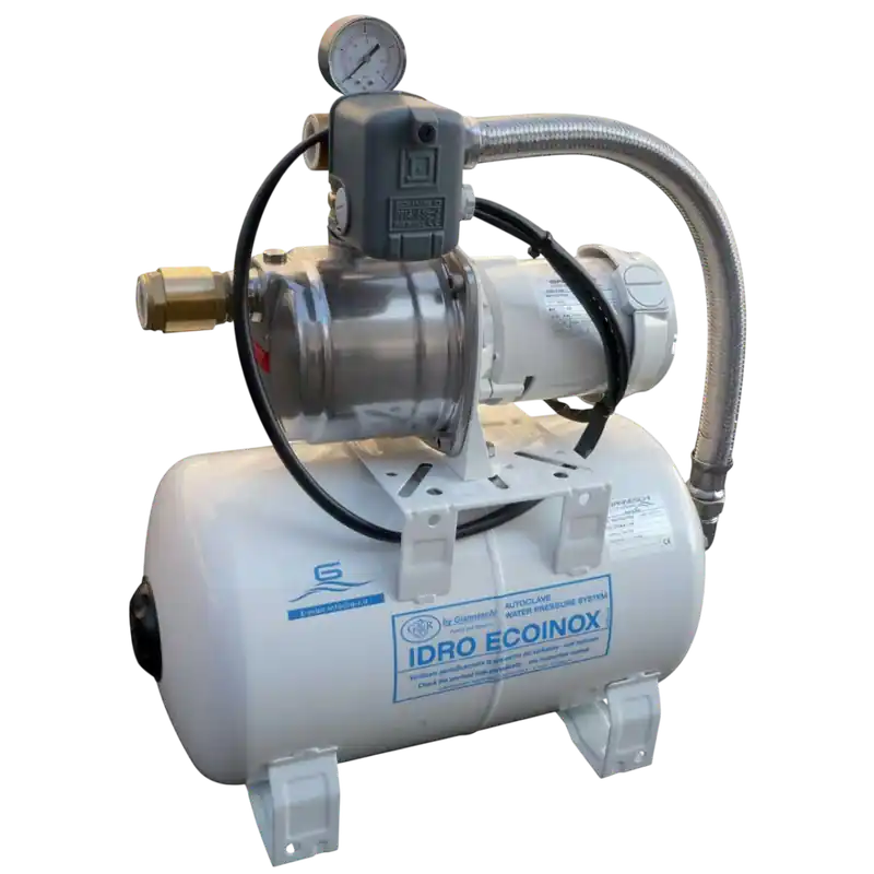 Paiement Sécurisé EcoInox 1 unità idrica con serbatoio da 20L – 24V – 45L/min