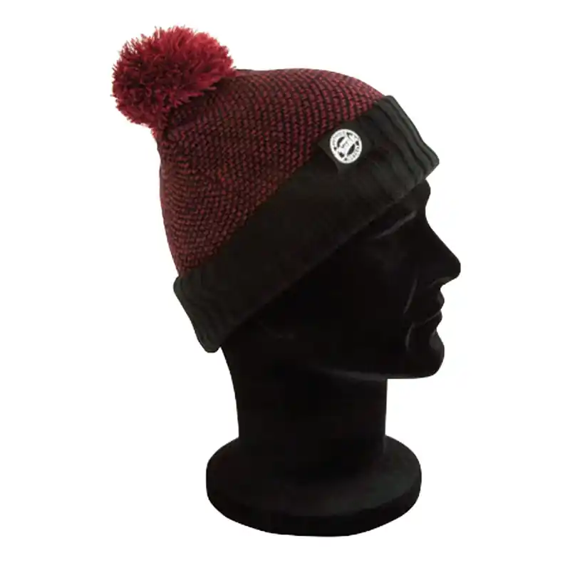 Haute Qualité Fox CHUNK Burgundy Black Bobble Hat