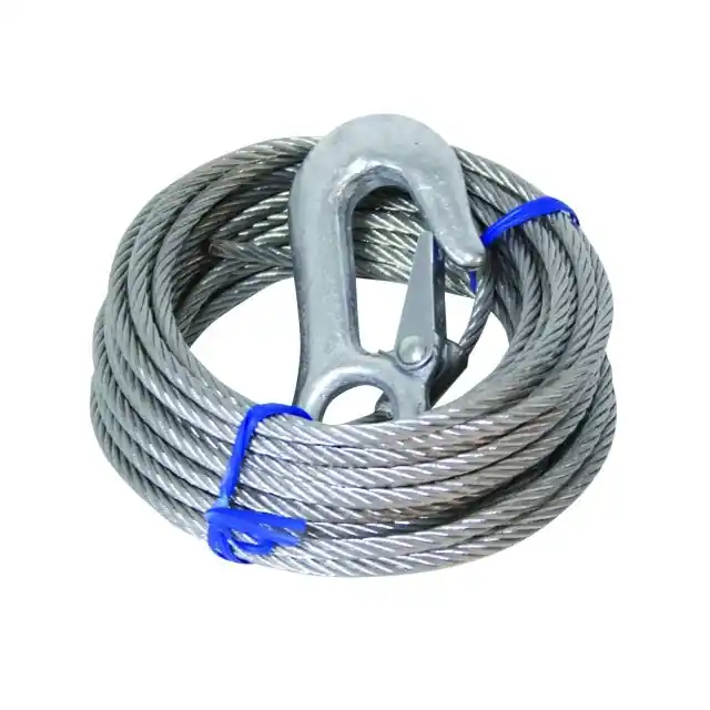 Câble de treuil avec crochet – L 10m – Diamètre 5mm -1700 kg Authentique