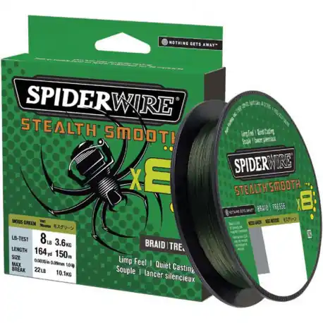 Tresse SPIDERWIRE Stealth smooth Vert SSM8 0.11mm 10.3kg 150m Meilleur Prix
