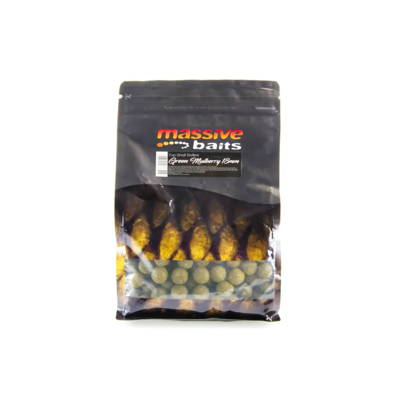 Offre Spéciale MassiveBaits Top Shelf Boilies – Green Mulberry