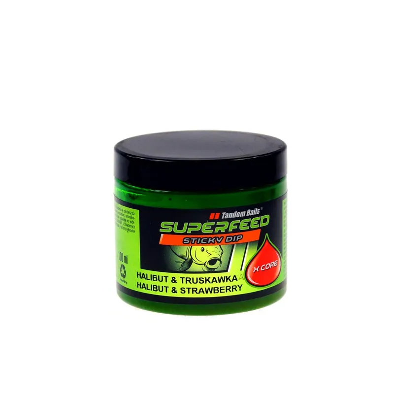 TandemBaits SuperFeed X Core Sticky Dip Halibut & Truskawka Top Vente