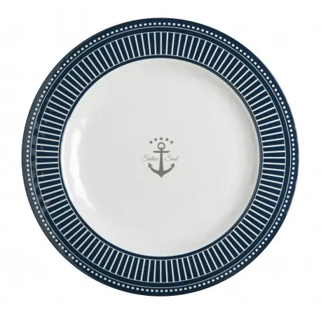 6 Assiettes plates rondes – Ancre Commande En Gros