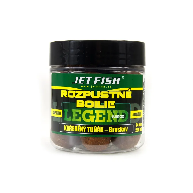 Nouveauté Jetfish Legend Soluble Boilies Spicy Tuna / Peach