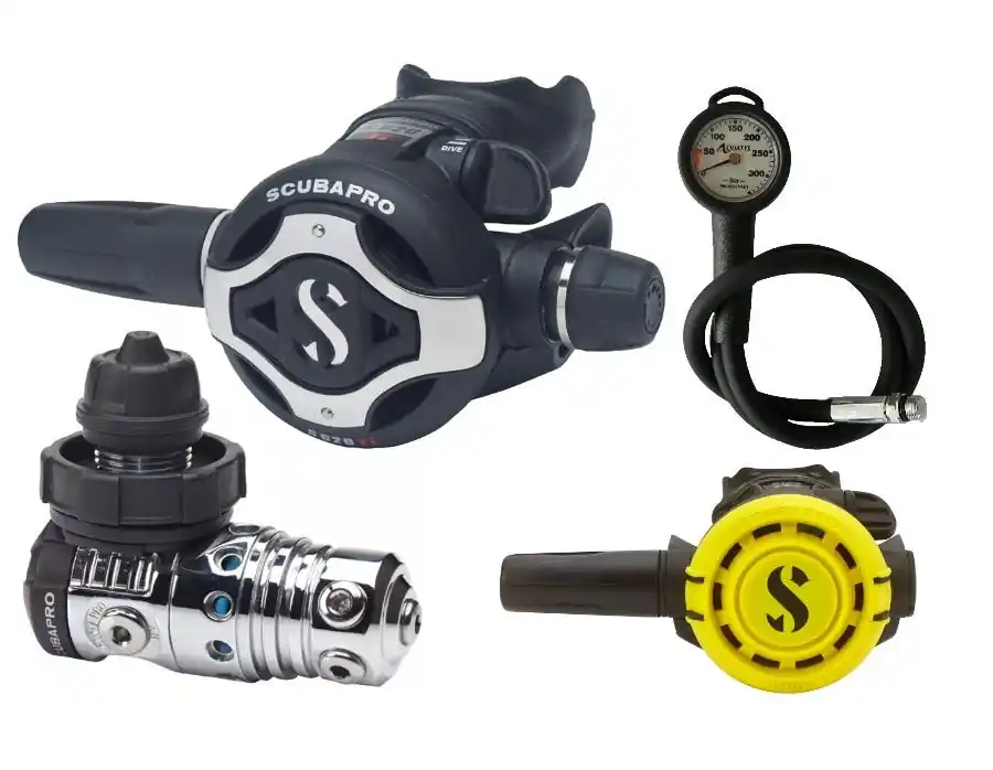 Top Vente Pack détendeur MK25 EVO S620TI DIN SCUBAPRO + Octopus R105 SCUBAPRO & manomètre
