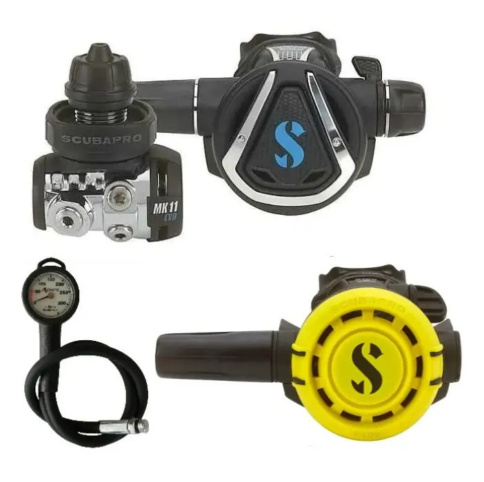 Pack détendeur de plongée MK11 EVO DIN C370 + Octopus R105 + manomètre SCUBAPRO Soldes