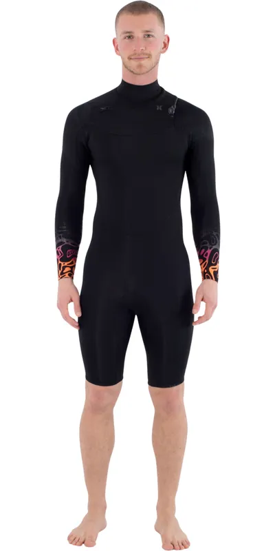 HurleyHommes Air 2/2mm Bubble Manches Longues Chest Zip Shorty Combinaison Néoprène Petit Prix