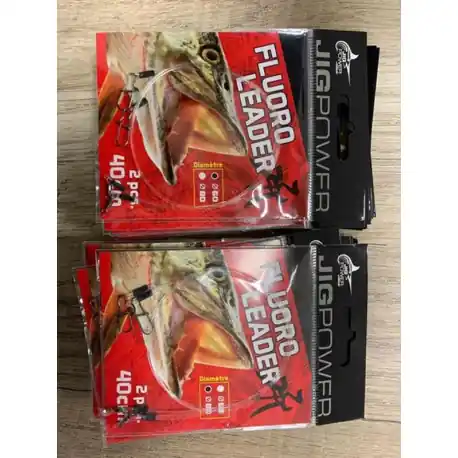 Bas de ligne fluorocarbone JIG POWER 0.80mm 40cm (2 pièces) Prix Promo
