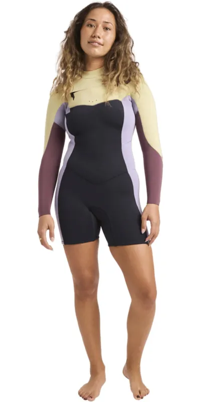 BillabongFemmes Synergy Natural 2mm Manches Longues Chest Zip Printemps Combinaison Néoprène Combinaison Néoprène Expédition Rapide