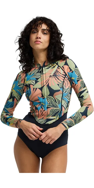 BillabongFemmes Salty Dayz Light Natural 1mm Front Zip Printemps Combinaison Néoprène Combinaison Néoprène Seulement Aujourd’hui