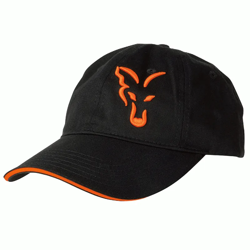 Fox Black Orange Baseball Cap Expédition Rapide
