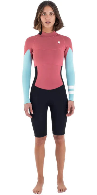 Petit Prix HurleyFemmes Air 2mm Mid Manches Longues Back Zip Shorty Combinaison Néoprène