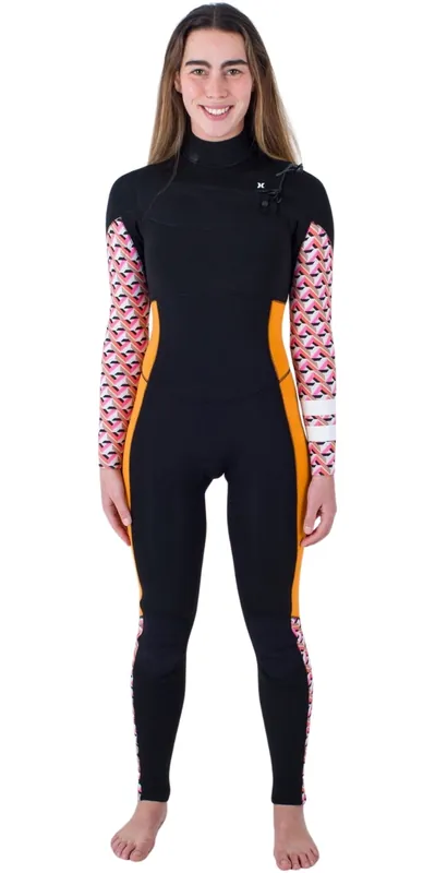 HurleyFemmes Plus Printed 4/3mm Chest Zip Combinaison Néoprène Satisfait Ou Remboursé