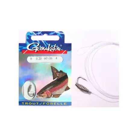 Bas de ligne GAMAKATSU Pâte à truite 3610N + ressort n°2 0.25mm 100cm Offre Exclusive