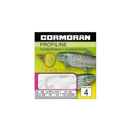 Livraison Express Bas de ligne CORMORAN Truite n°4 0.26mm70cm 10pcs