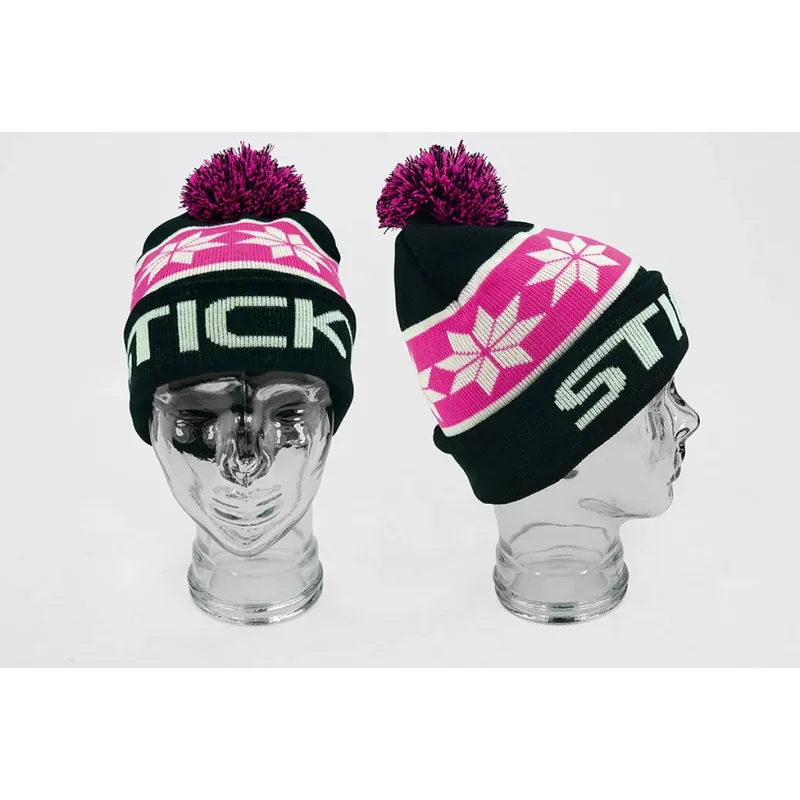StickyBaits Black Bobble Beanie Offre Spéciale