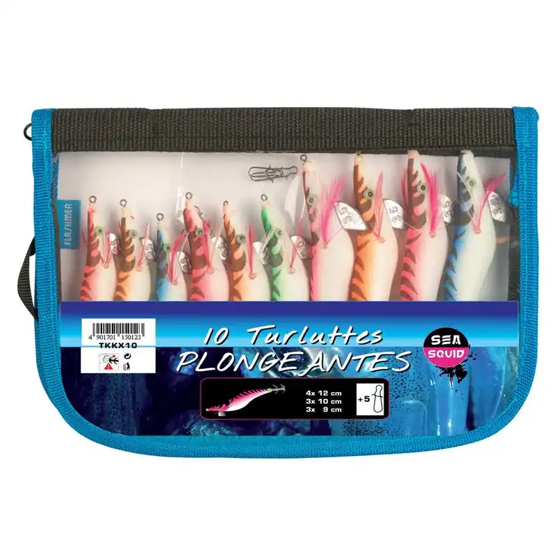 Promotion KIT 10 TURLUTTES PLONGEANTES SEA SQUID