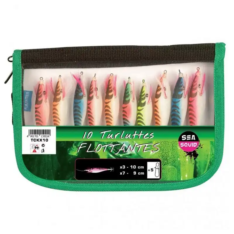 Commander Maintenant KIT 10 TURLUTTES FLOTTANTES SEA SQUID