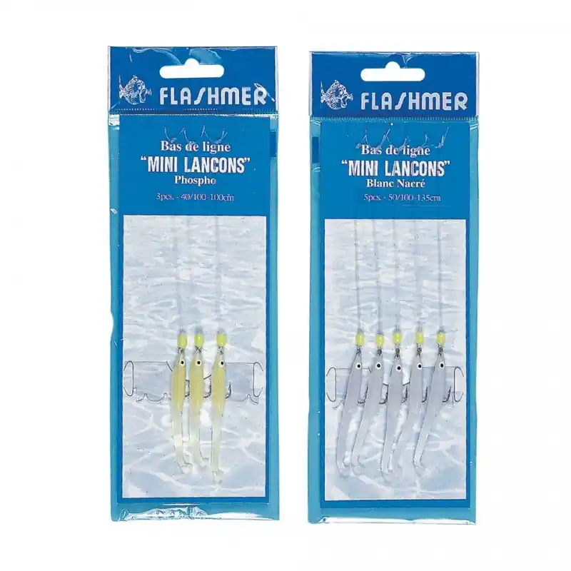 BAS DE LIGNE FLASHMER 5 MINI-LANÇONS BLANC NACRE Remise