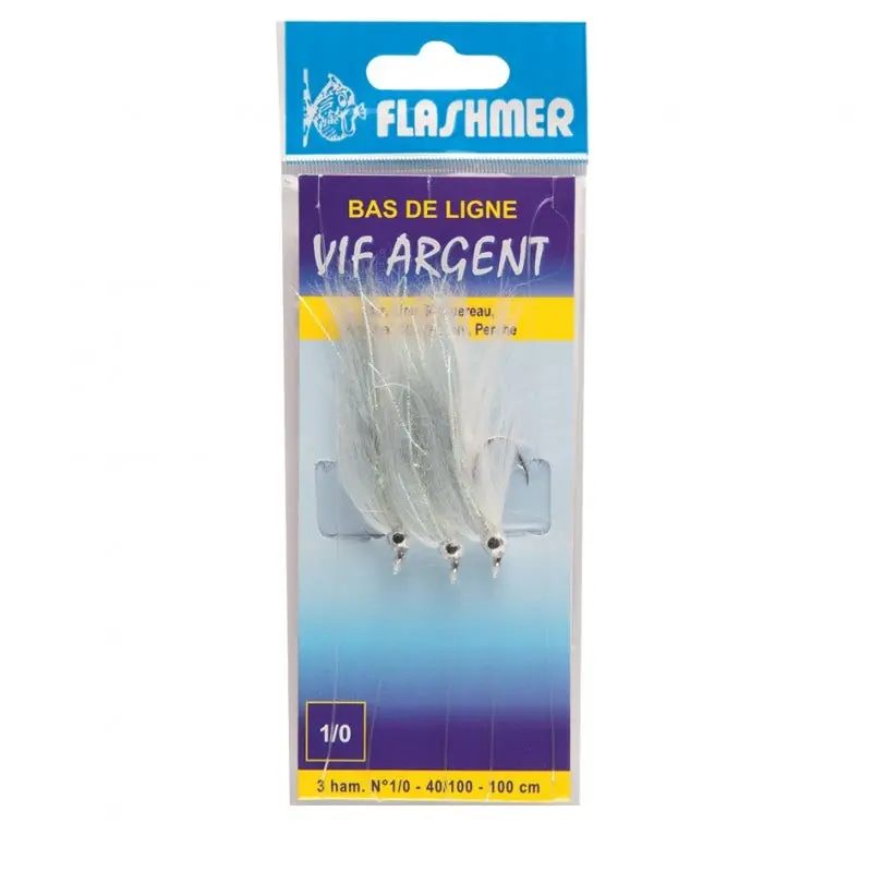 Pas Cher BAS DE LIGNE FLASHMER VIF&rsquo; ARGENT 1/0 blanc