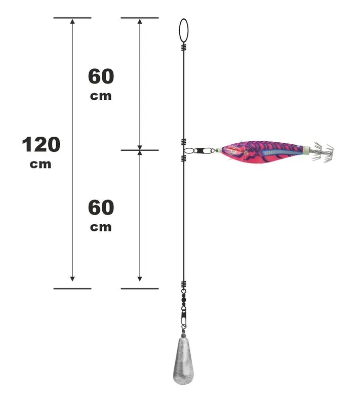 BAS DE LIGNE 1 TURLUTTE FLOTTANTE 70 | SERT Marque