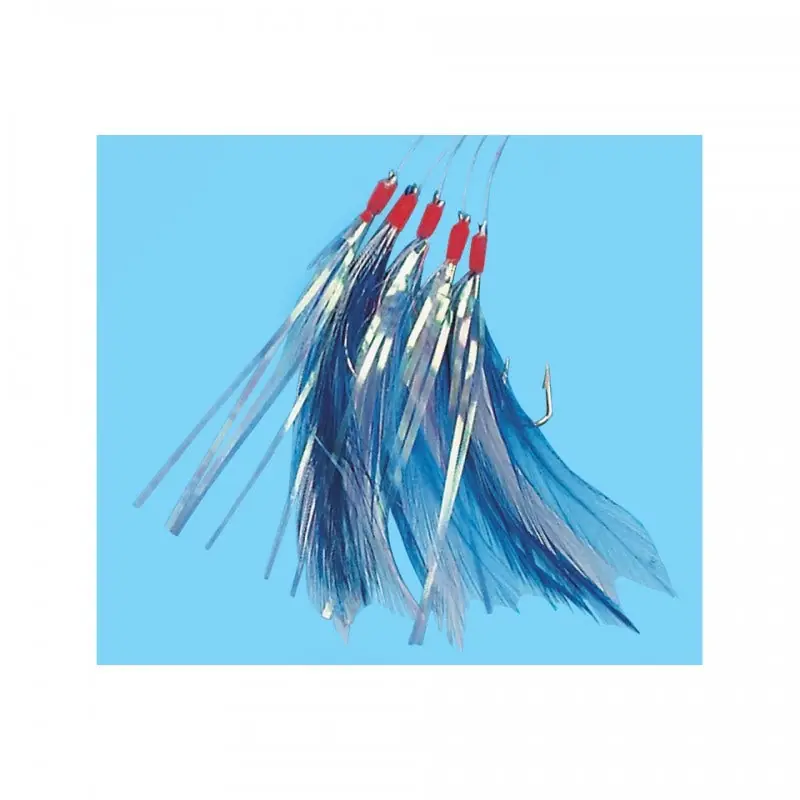 BAS DE LIGNE FLASHMER 5 PLUMES FILAMENTS 2/0 Vente Flash