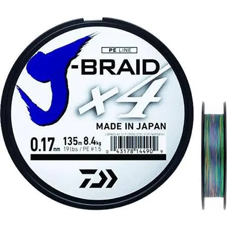 TRESSE DAIWA J-BRAID X4 300M MULTICOLORE Petit Prix