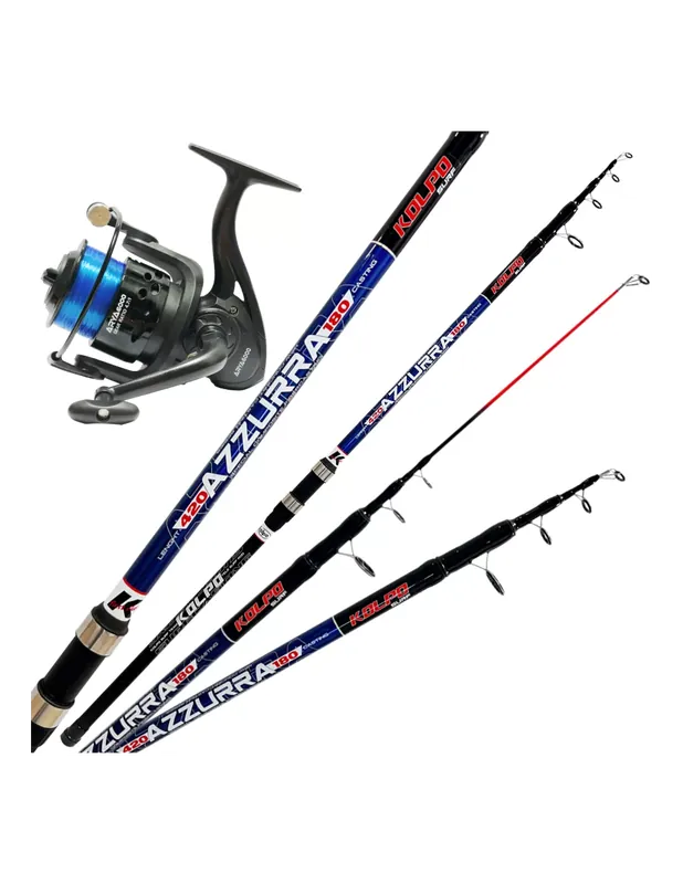 Prix Choc Kit de pêche en surfcasting Kolpo avec canne jusqu&rsquo;à 180 gr + moulinet et fil
