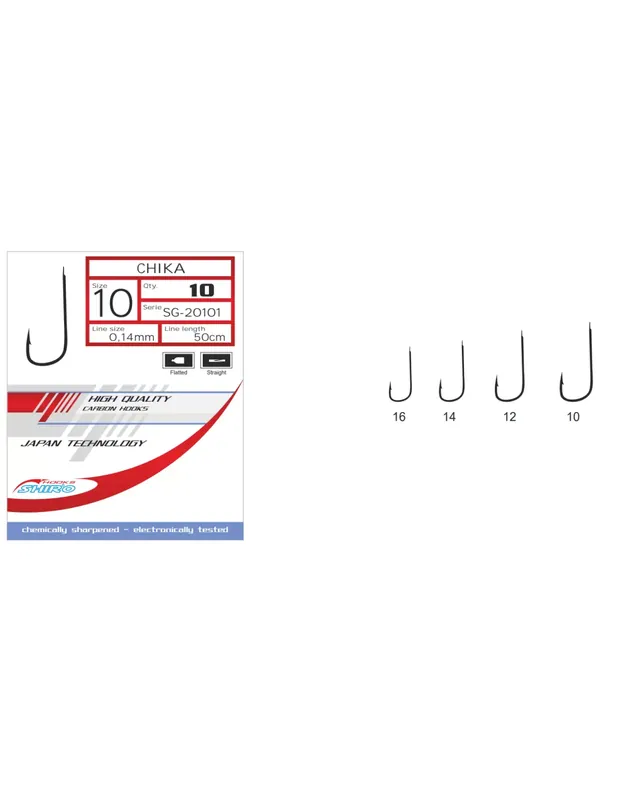 Promotion Saisonnière Mistrall Chika Hameçons attachés couleur nickel avec ligne de pêche Shiro avec charges de rupture élevées 10 pcs