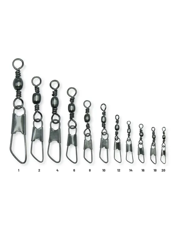 Colmic Barrel + Safety Snap 12 pcs Emerillon avec Mousqueton Réduction