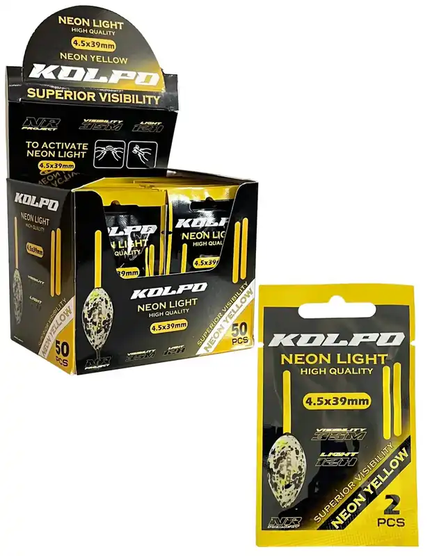 Promotion Saisonnière Lumières néon Kolpo Starlite 4,5 mm pour grands flotteurs, 100 pièces, 50 sachets de 2 Starlites