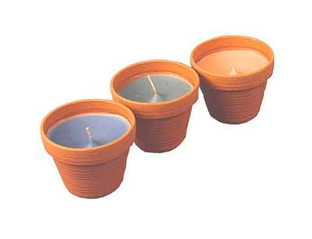 Pots en terre cuite pour bougies à la citronnelle 3x Acheter Direct
