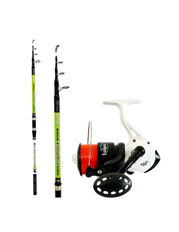 Kit surfcasting avec canne 4,20 m 150/200 gr + moulinet 8000 + fil 0,40 mm Satisfait Ou Remboursé