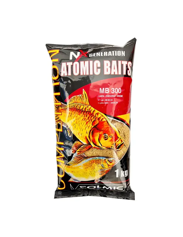 Colmic Groundbait Atomic Baits MB300 Carpe Crucian Carpe Brème Compétition 1 kg Réduction