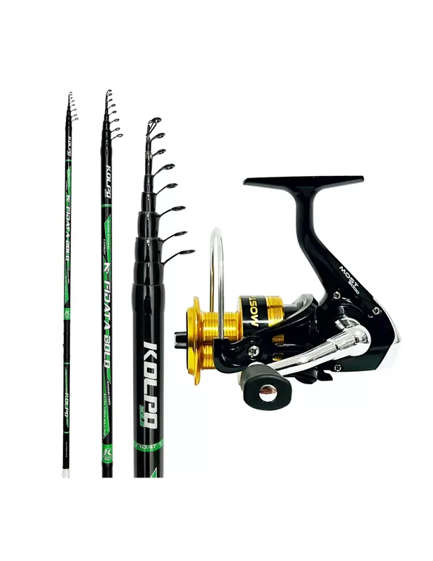 Super Prix Kolpo Bolognese Fishing Kit Canne Fidata en carbone haut module + Moulinet Most 4bb