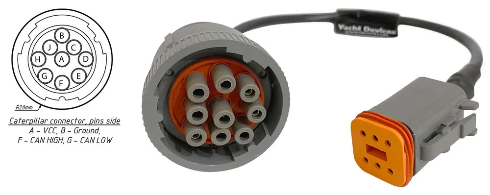 Livraison Express Caterpillar Câble adaptateur rond 19pin