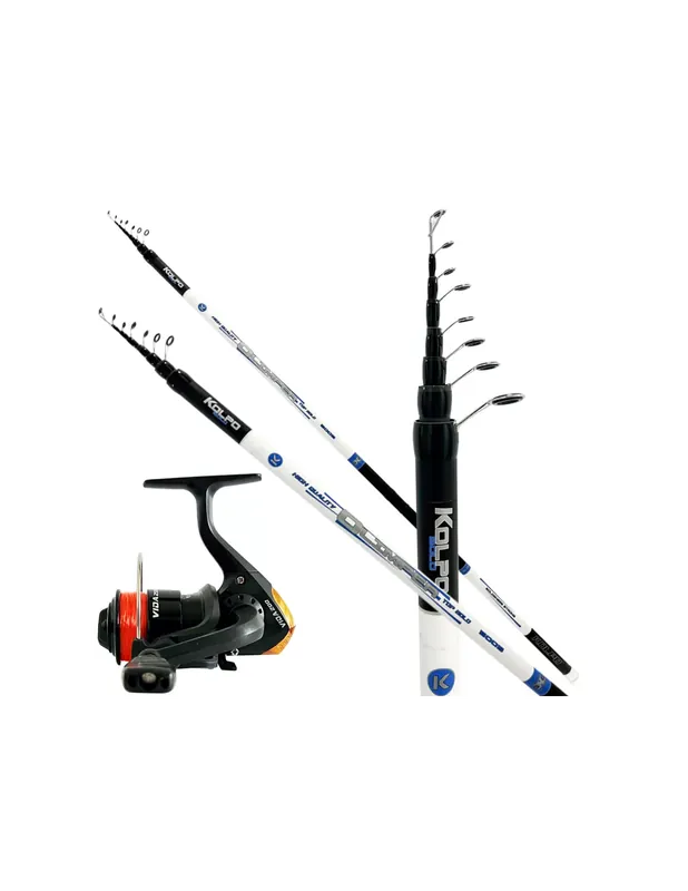 Nouveauté Kit de pêche Kolpo Bolognese Canne, Moulinet et Fil Carbone 6 m